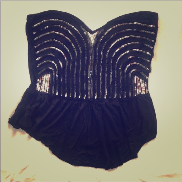 American Rag Tops - American Rag sequin strapless top